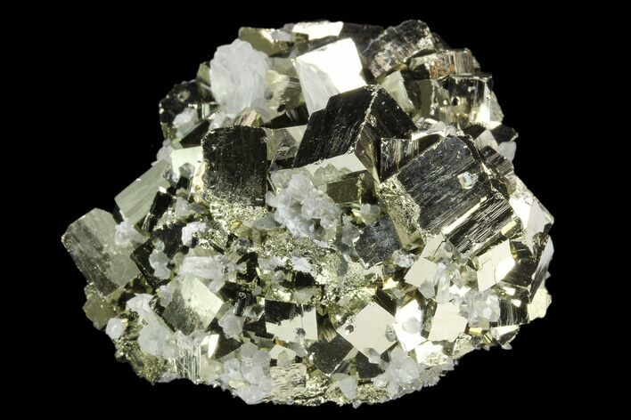 Cubic Pyrite and Quartz Crystal Association - Peru #126580